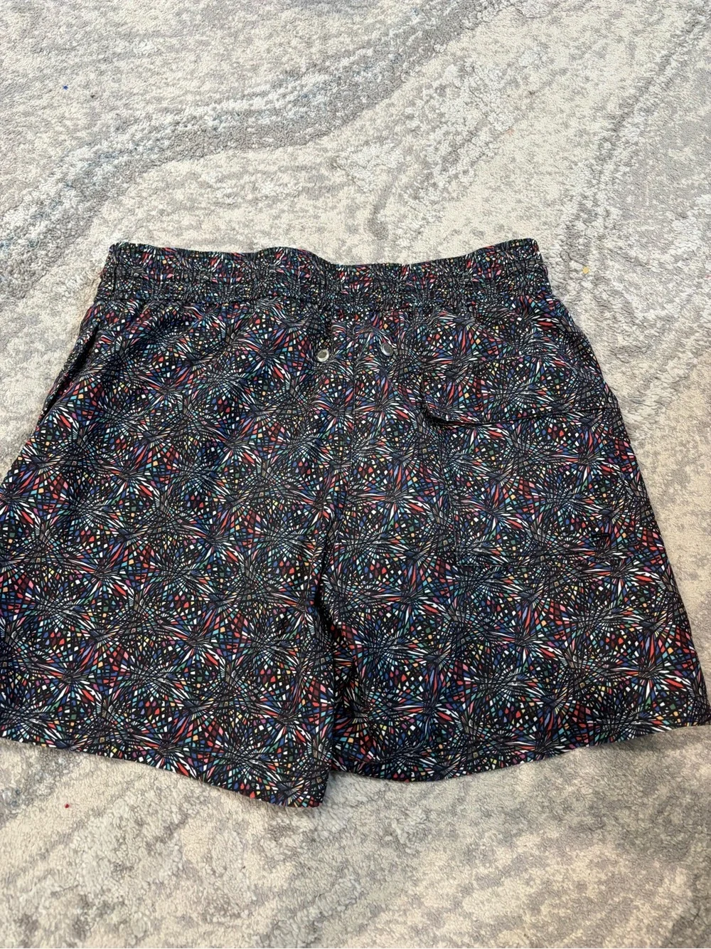 Jared Lang Multicolor Mosaic Swim Shorts with Black Liner